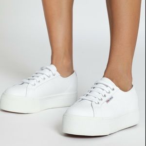 Superga Leather Platform Sneakers